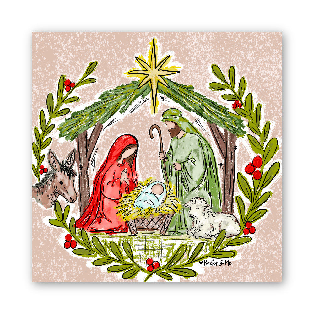 Christmas Nativity Stable Wrapped Canvas