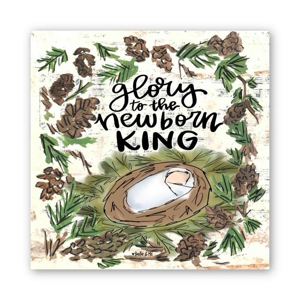 Glory to the Newborn King Wrapped Canvas