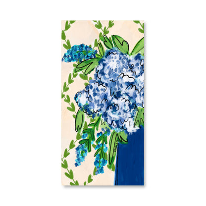 Blue Floral with Greenery Wrapped Canvas