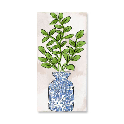 Greenery Vase Wrapped Canvas