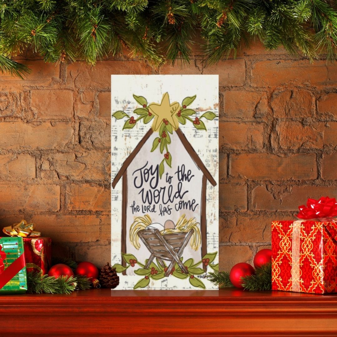 Joy to the World Star Manger Wrapped Canvas