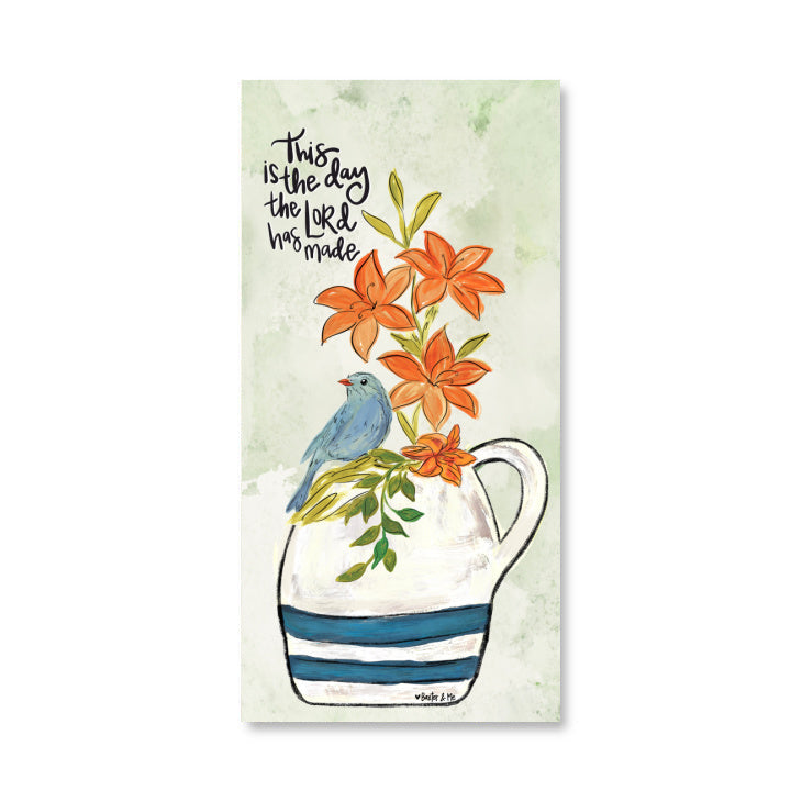 This is the Day Bluebird Lily Wrapped Canvas