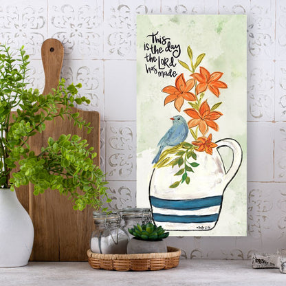This is the Day Bluebird Lily Wrapped Canvas