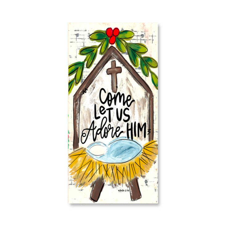 Come Let Us Adore Him Nativity Wrapped Canvas