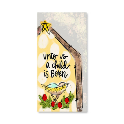 Unto Us A Child Is Born Wrapped Canvas