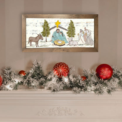 Starry Night Nativity Framed Art