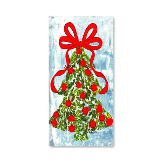 Holly Berry Christmas Tree Wrapped Canvas