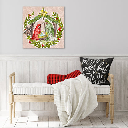 Christmas Nativity Stable Wrapped Canvas