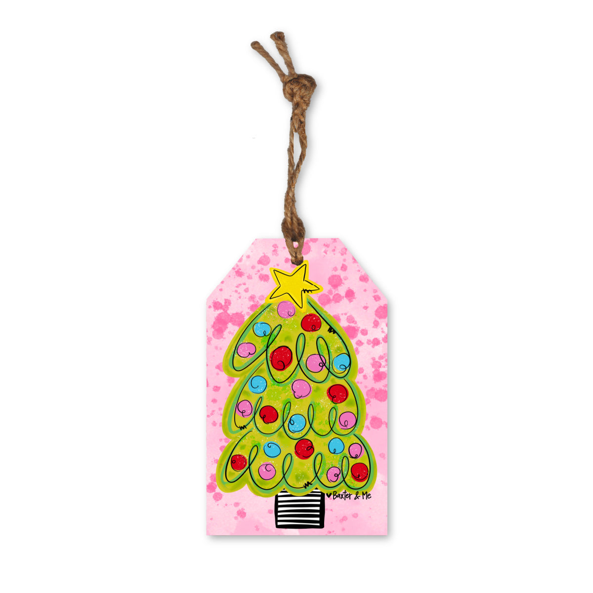 Pink Whimsical Christmas Tree Ornament