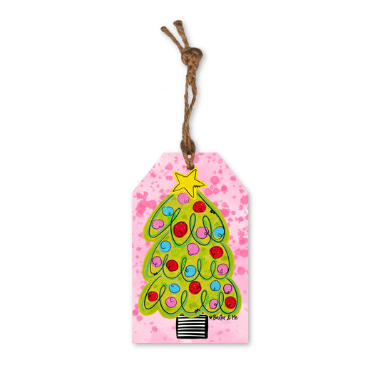 Pink Whimsical Christmas Tree Ornament