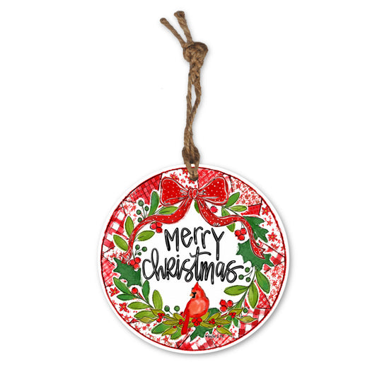 Quilted Christmas Cardinal Ornament