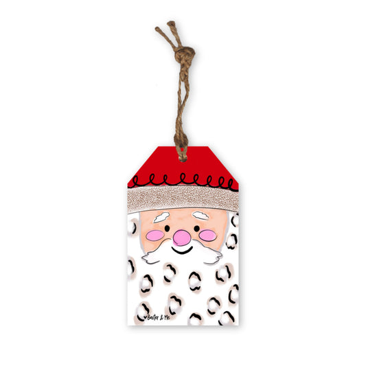 Square Face Santa Gift Tag Ornament