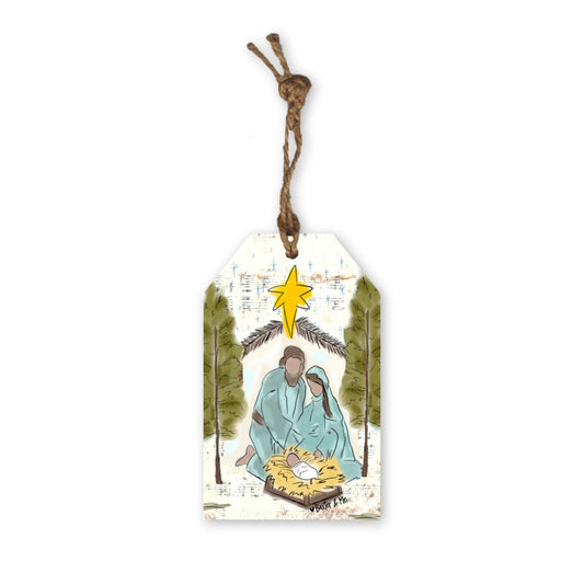 Starry Night Nativity Gift Tag Ornament