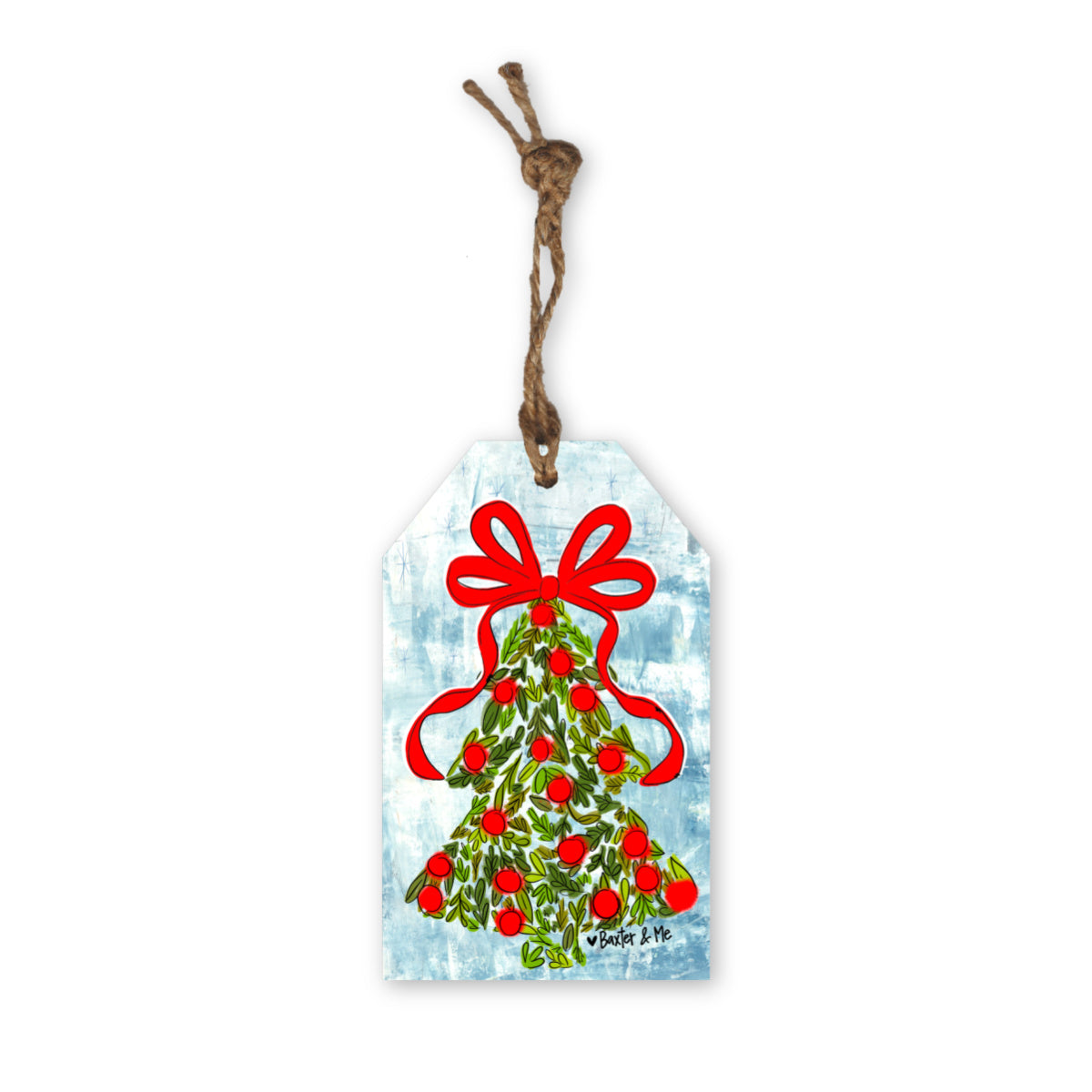 Holly Berry Christmas Tree Gift Tag Ornament