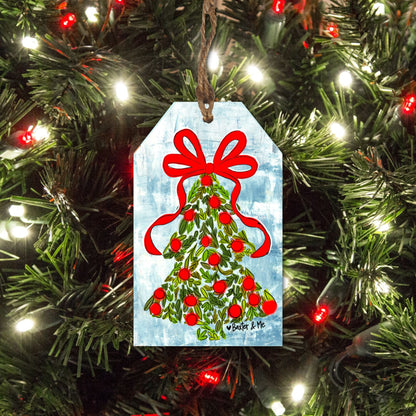 Holly Berry Christmas Tree Gift Tag Ornament