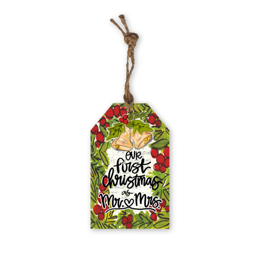 First Christmas Mr & Mrs Gift Tag Ornament