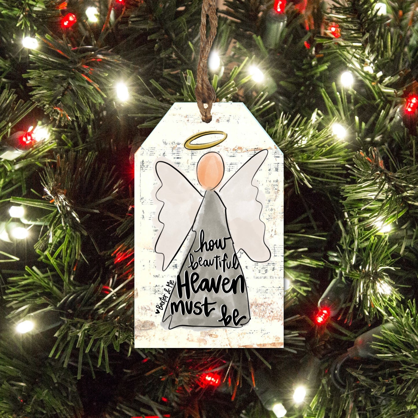 How Beautiful Heaven Must Be Angel Gift Tag Ornament