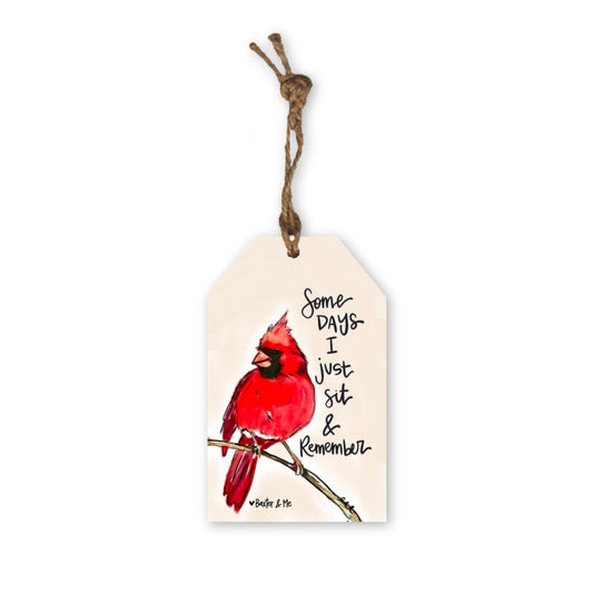 Sit & Remember Cardinal Gift Tag Ornament