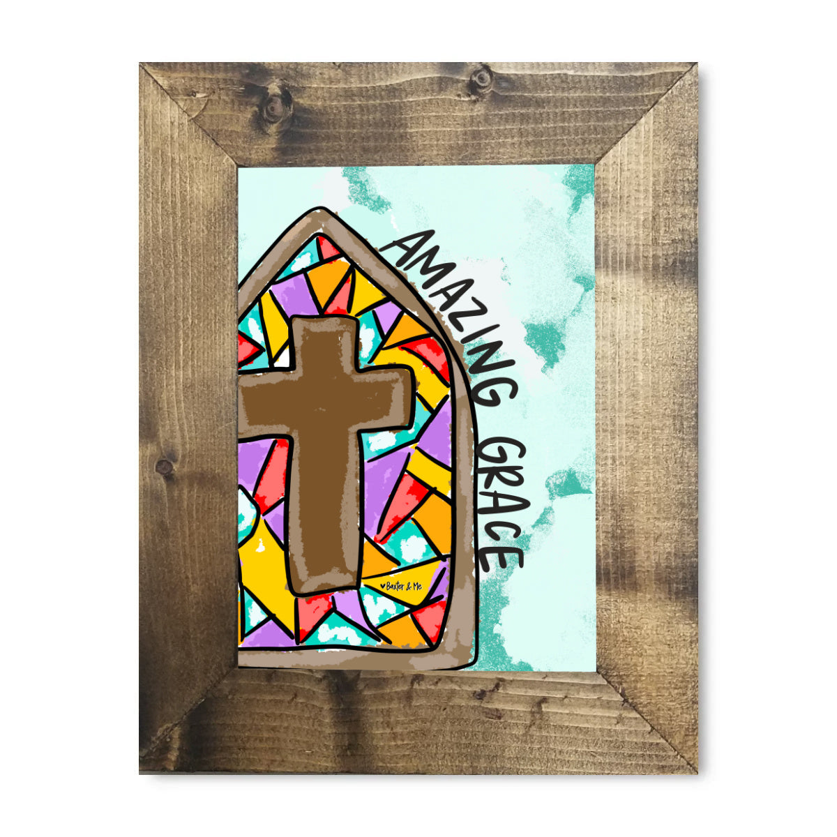 Amazing Grace Stained Glass Framed Art