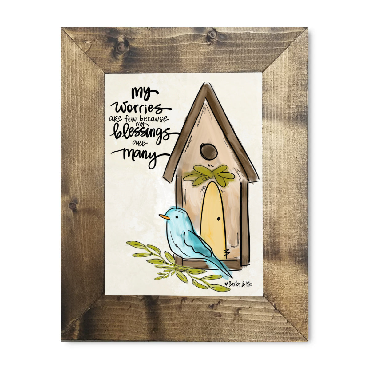 Blessings are Many Birdhouse Framed Art