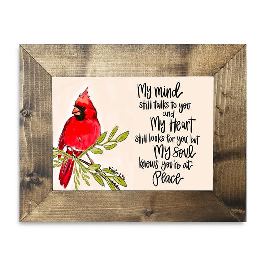 You're at Peace Red Bird Framed Art - 8" x 10"