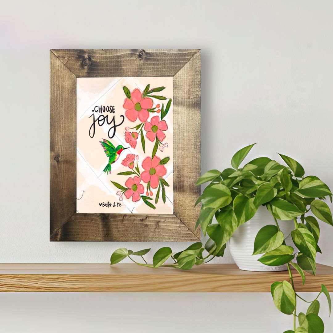 Choose Joy Hummingbird Framed Art