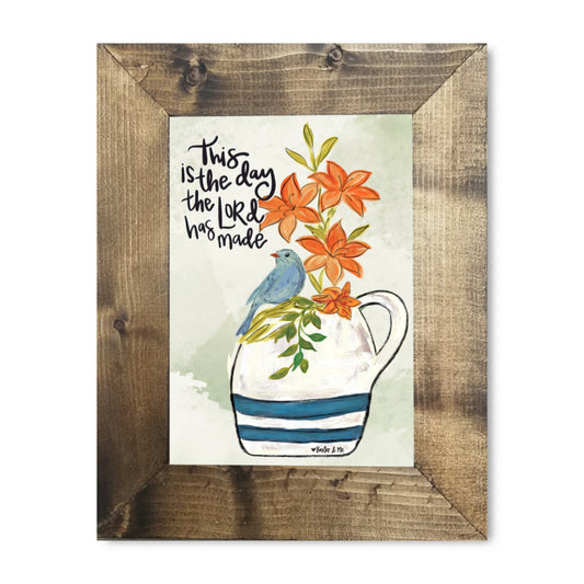 This is the Day Bluebird Lily Framed Art