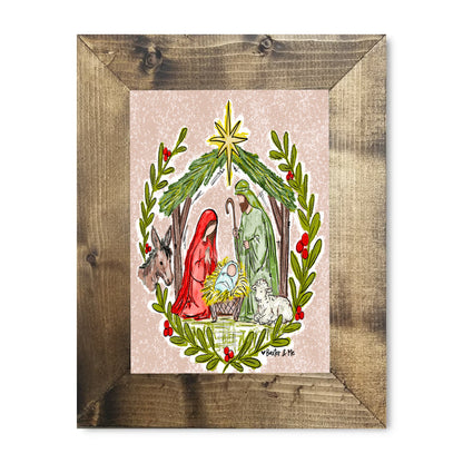 Christmas Nativity Stable  Framed Art