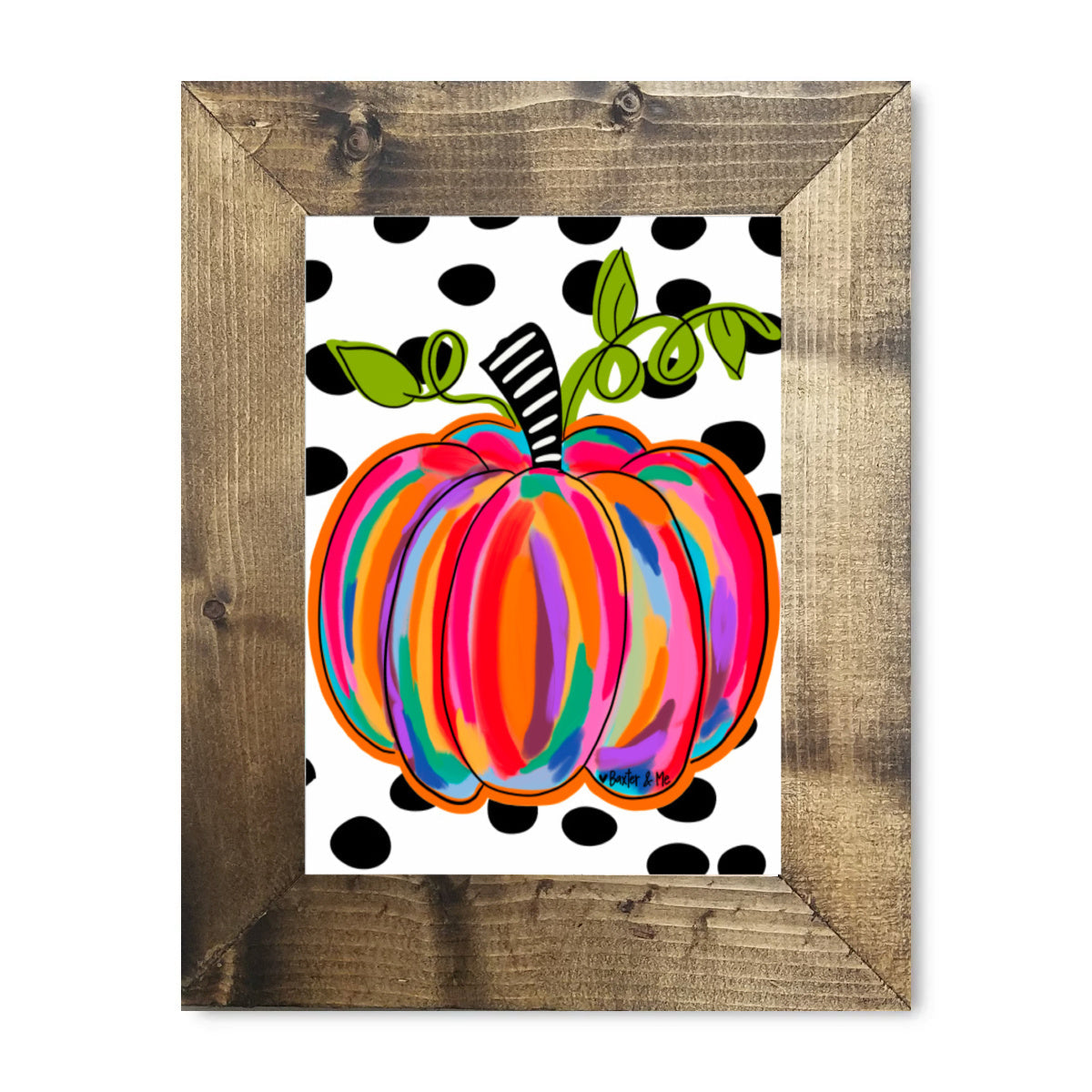 Colorful Pumpkin Framed Art