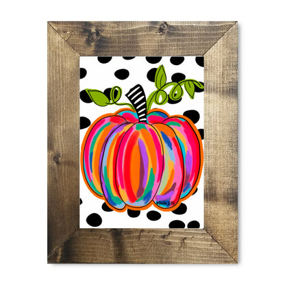 Colorful Pumpkin Framed Art