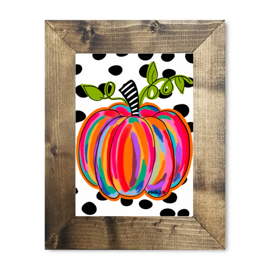 Colorful Pumpkin Framed Art