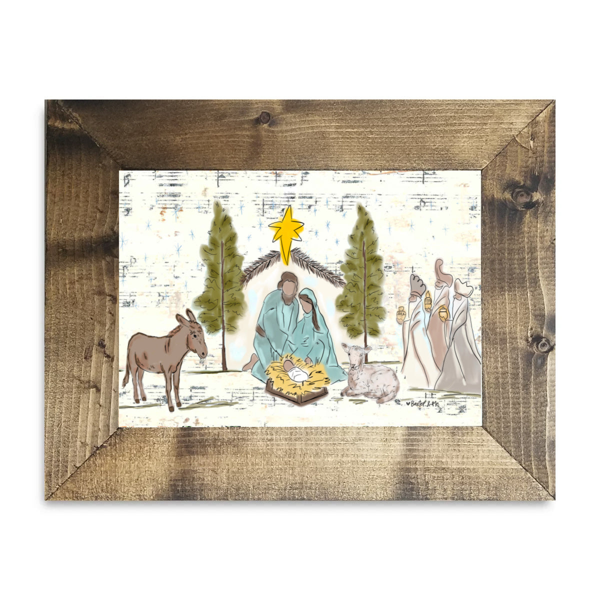 Starry Night Nativity Framed Art