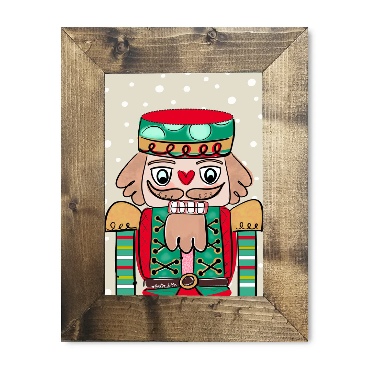 Red & Green Nutcracker Framed Art