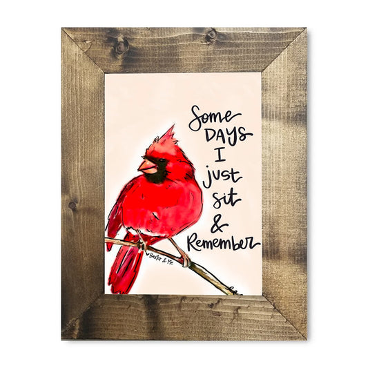 Sit & Remember Cardinal Framed Art - 8" x 10"
