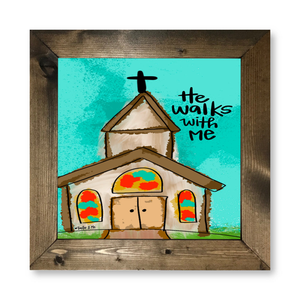 He Walks with Me Framed Art