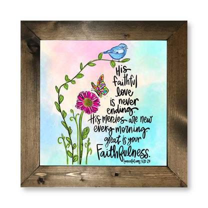 Great is Thy Faithfulness Watercolor Framed Art