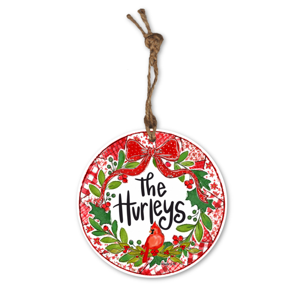 Quilted Christmas Cardinal Ornament