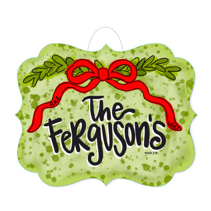 Merry Christmas Red Ribbon Door Hanger
