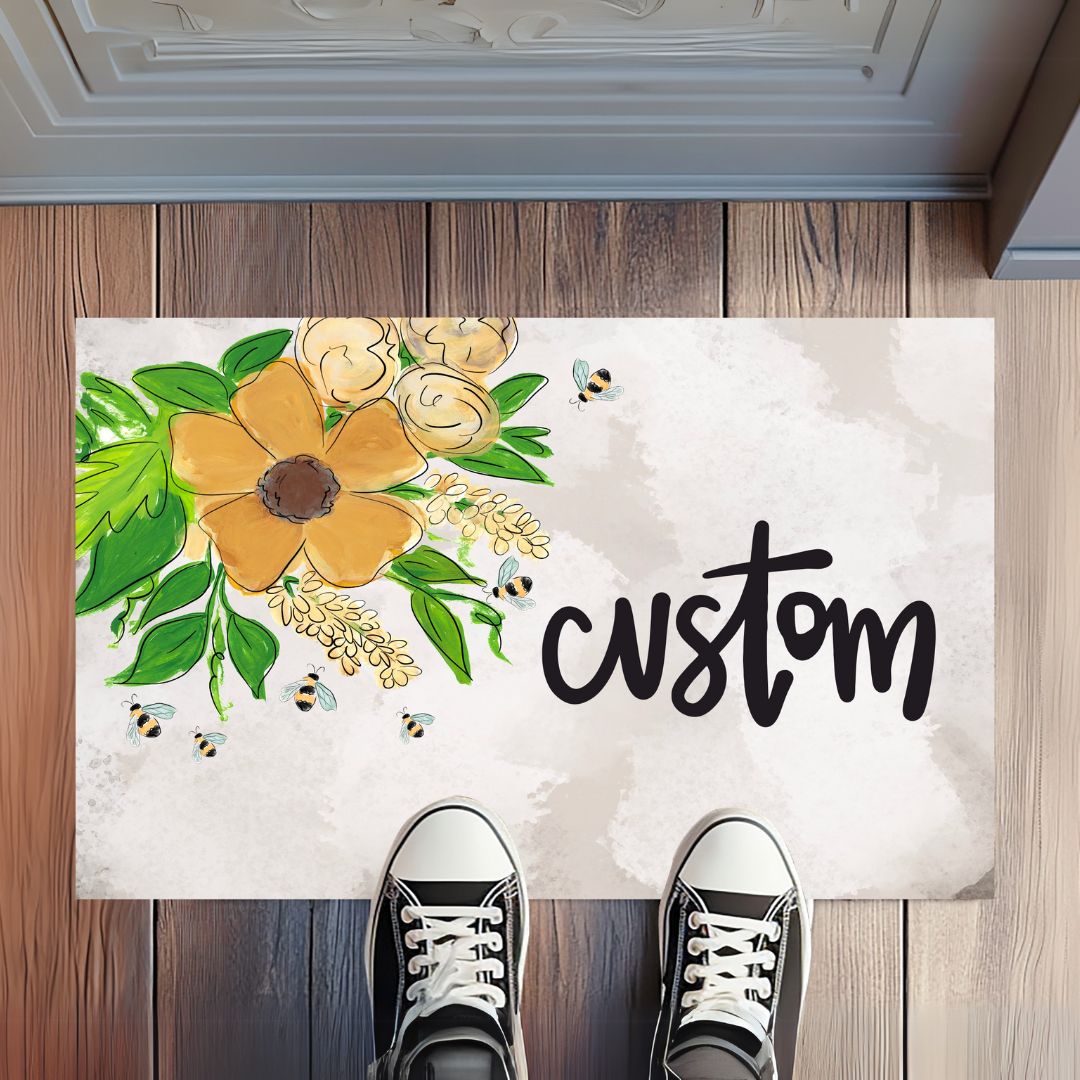 Personalized Bee Our Guest Rug Floormat