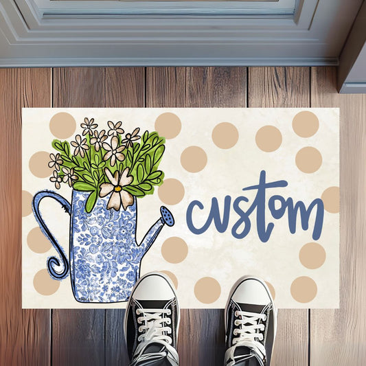 Personalized Home Sweet Home Watercan Rug Floormat