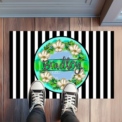 Welcome Magnolia Wreath Rug Floormat