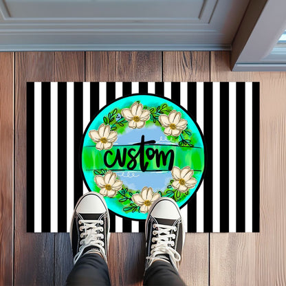 Welcome Magnolia Wreath Rug Floormat