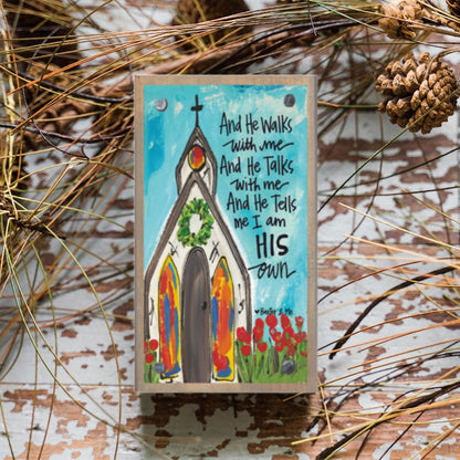 He Walks With Me Happy Block