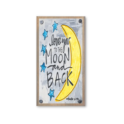 Love You To The Moon & Back Happy Block