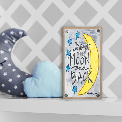 Love You To The Moon & Back Happy Block