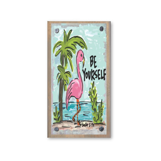 Be Yourself Flamingo Happy Block