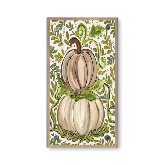Olive Leaf Pumpkin Happy Block