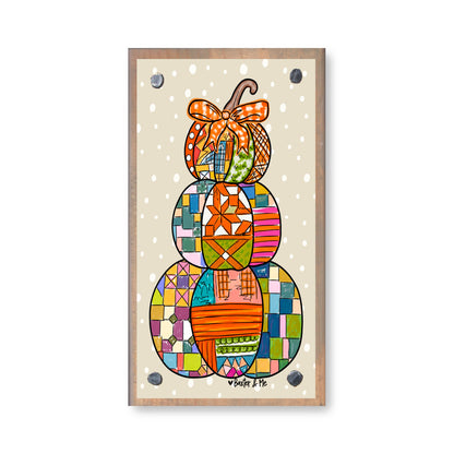 Quilted Pattern Pumpkin Happy Block