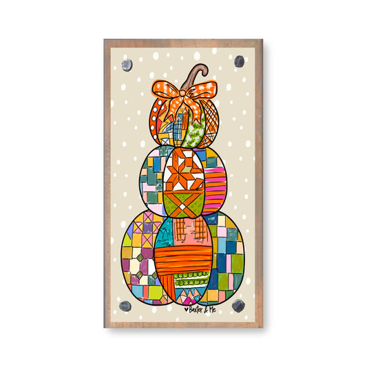 Quilted Pattern Pumpkin Happy Block