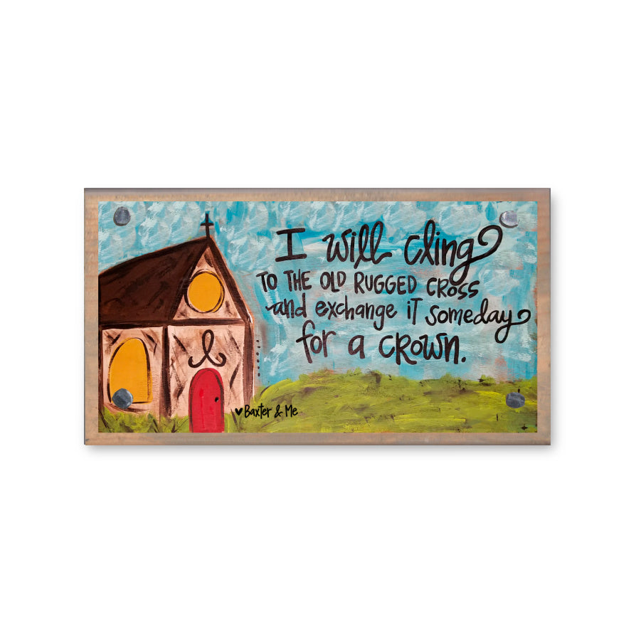 Old Rugged Cross Driftwood Happy Block